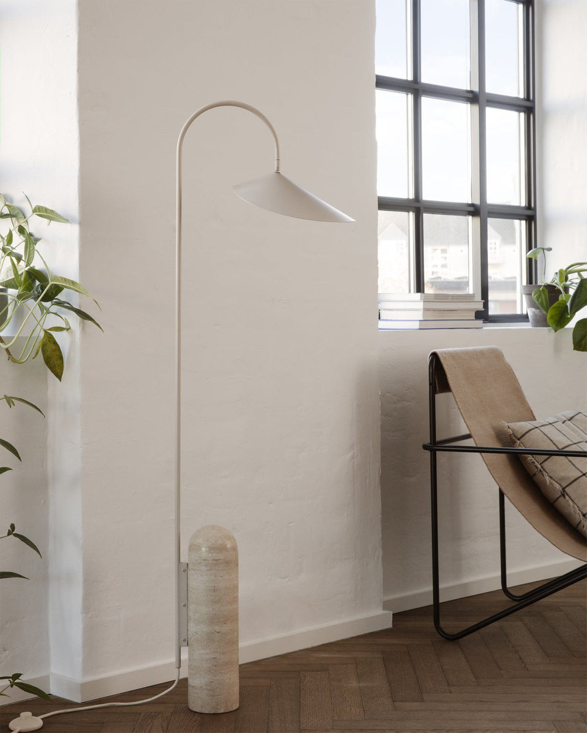 Arched Reading Floor Lamp with Marble Base – Modern Black Metal Accent Light for Living Room, Bedroom & Home Office | Thomler