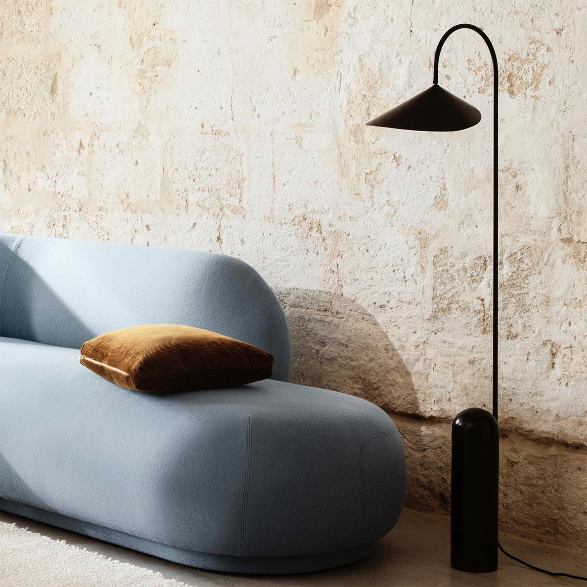 Arched Reading Floor Lamp with Marble Base – Modern Black Metal Accent Light for Living Room, Bedroom & Home Office | Thomler