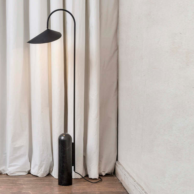 Arched Reading Floor Lamp with Marble Base – Modern Black Metal Accent Light for Living Room, Bedroom & Home Office | Thomler