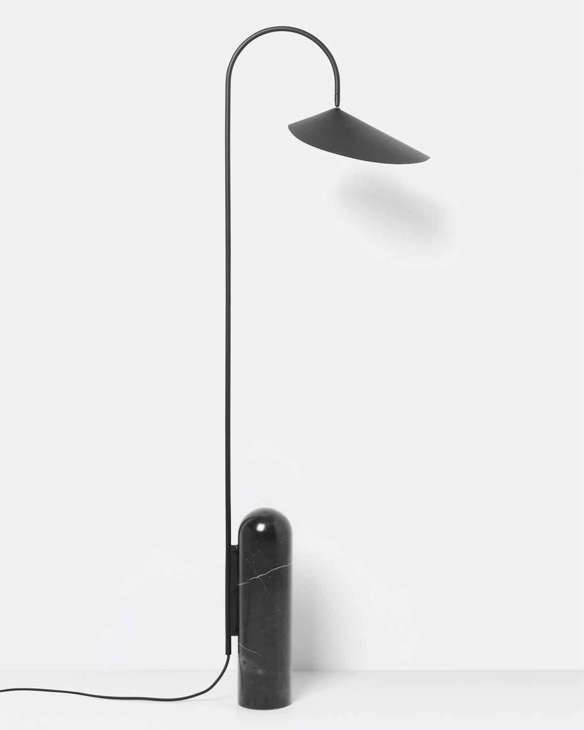 Arched Reading Floor Lamp with Marble Base – Modern Black Metal Accent Light for Living Room, Bedroom & Home Office | Thomler