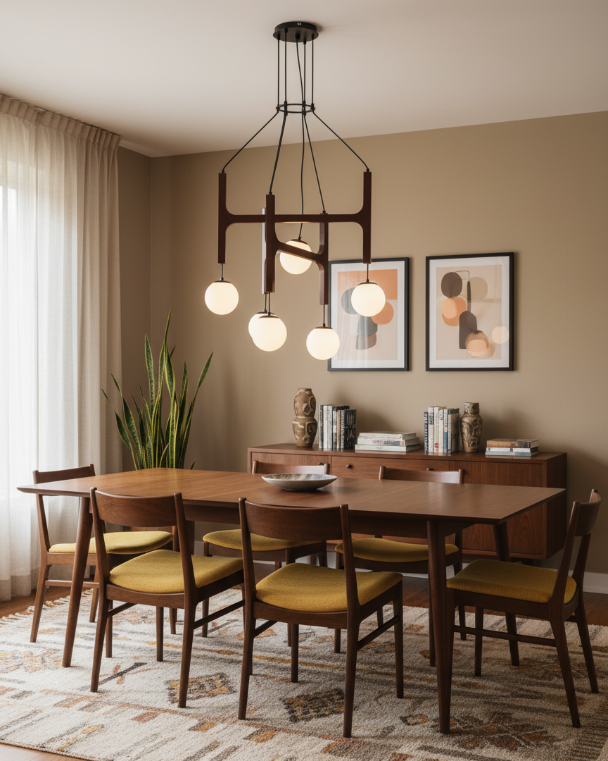 Houten hanglamp met meerdere armen, witte glazen bollen, in hoogte verstelbare kabel, 2-6 lampen, plafondverlichting voor eetkamer, modern boerderijdesign | Thomler