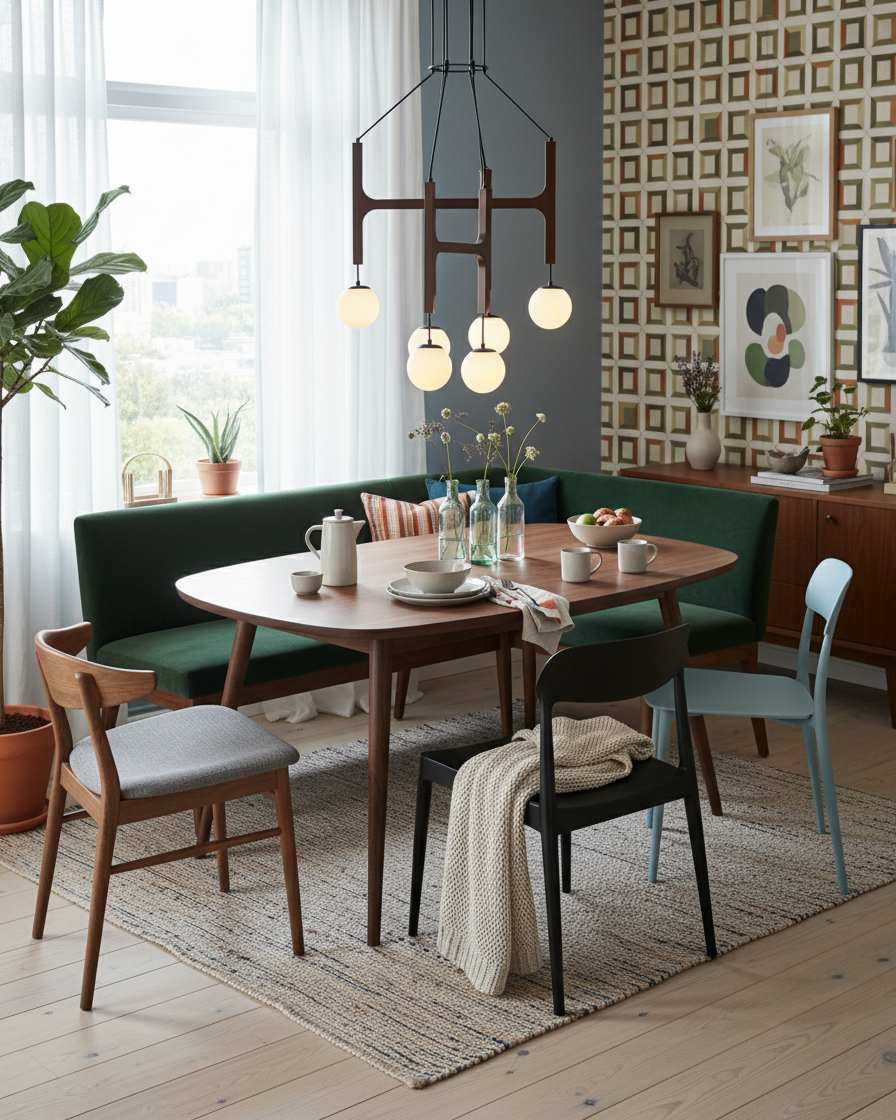 Houten hanglamp met meerdere armen, witte glazen bollen, in hoogte verstelbare kabel, 2-6 lampen, plafondverlichting voor eetkamer, modern boerderijdesign | Thomler