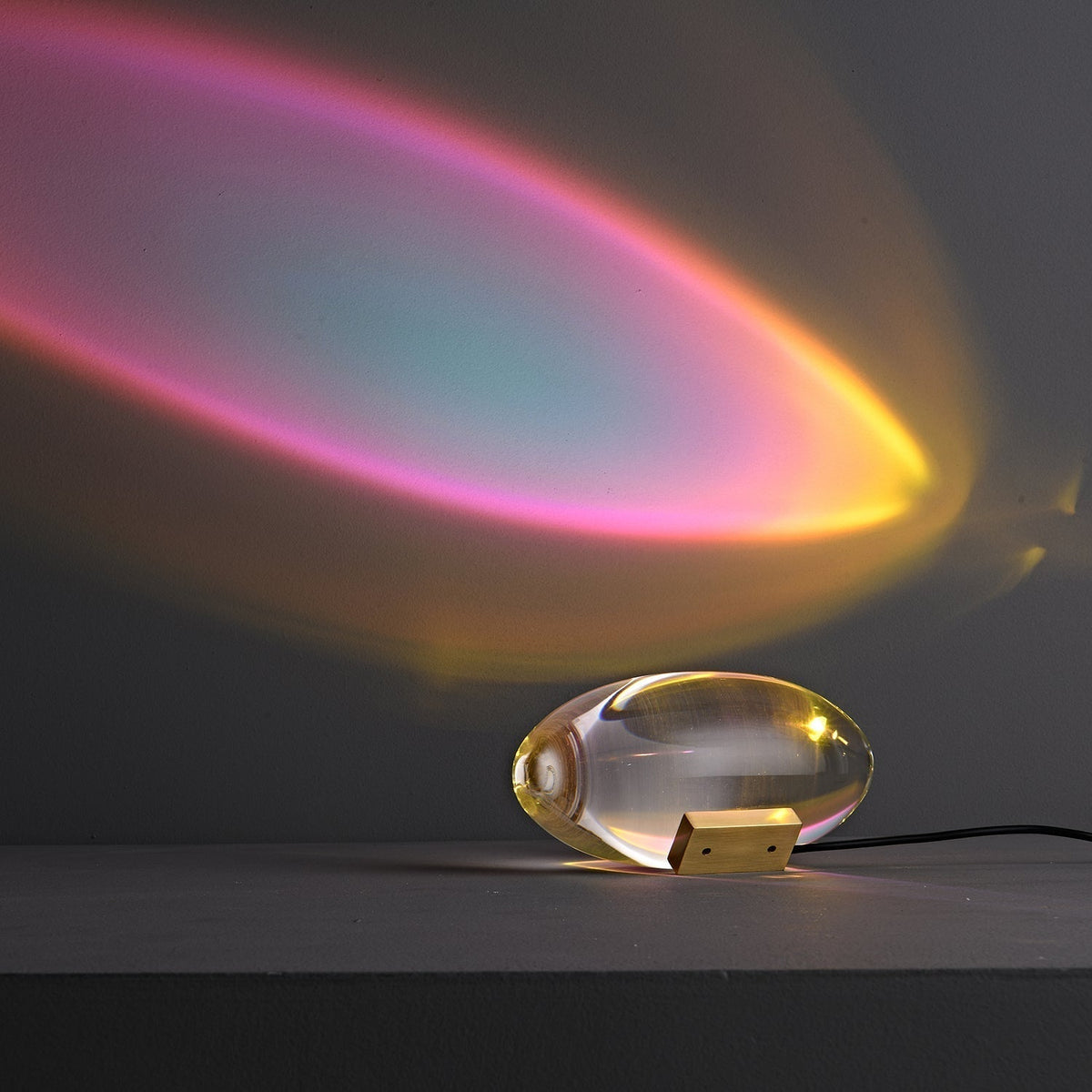 Nachttischlampe aus Chrom und Kristallglas mit farbwechselndem LED-Licht für Schlafzimmer, moderner Stimmungsleuchter für Nachttisch und Schreibtisch | Thomler