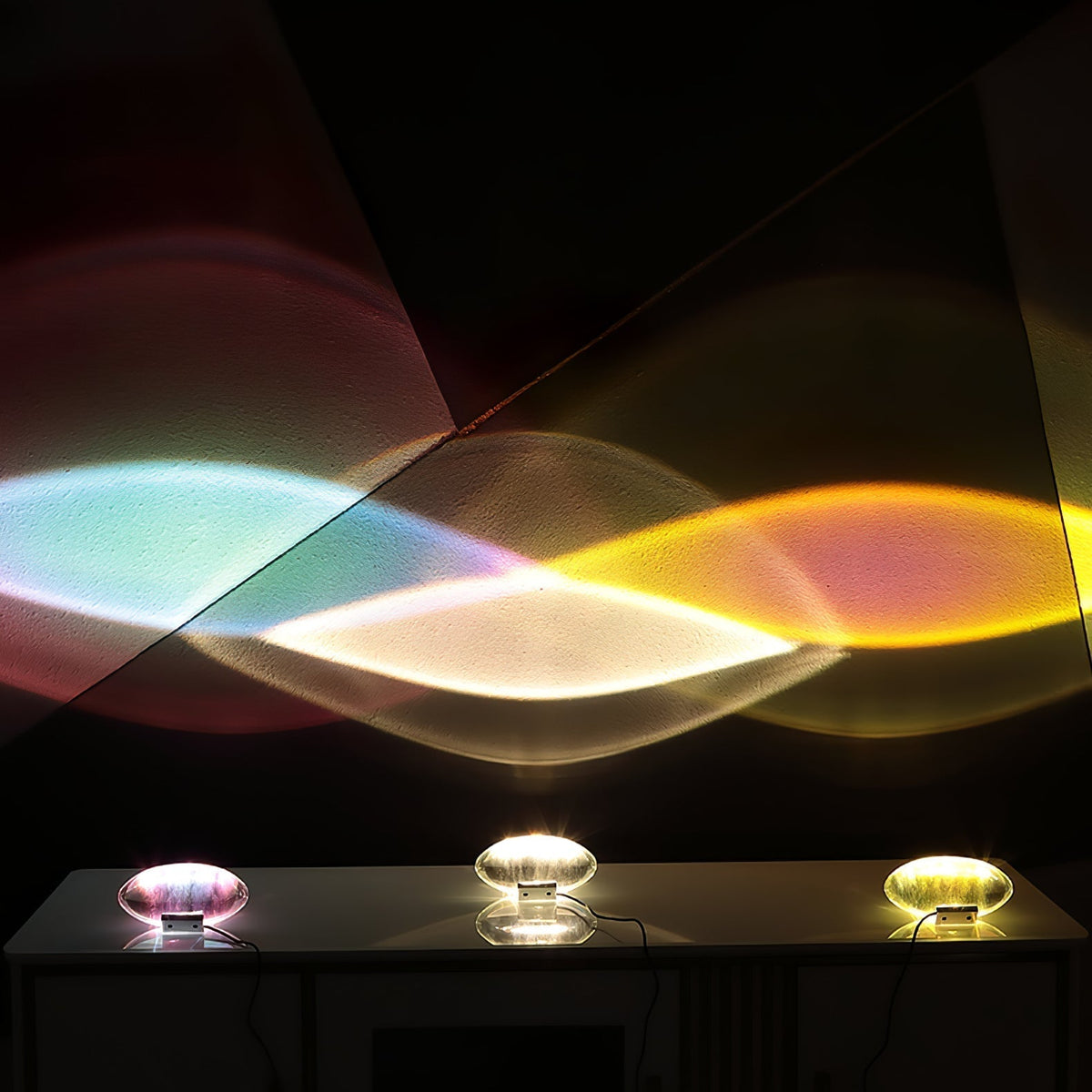Nachttischlampe aus Chrom und Kristallglas mit farbwechselndem LED-Licht für Schlafzimmer, moderner Stimmungsleuchter für Nachttisch und Schreibtisch | Thomler
