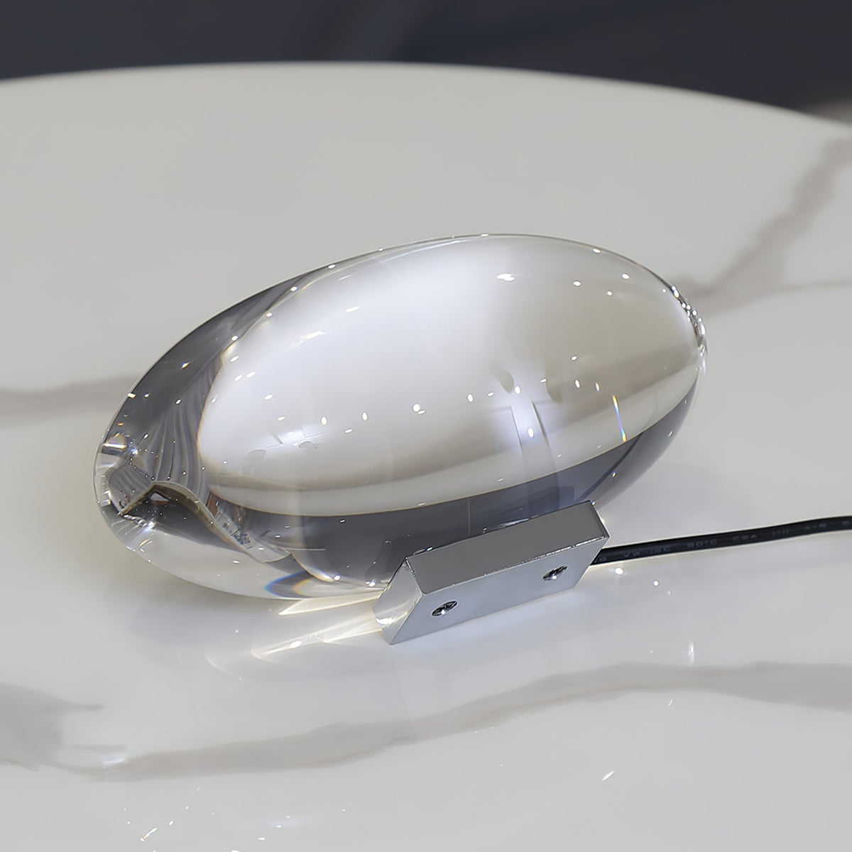 Nachttischlampe aus Chrom und Kristallglas mit farbwechselndem LED-Licht für Schlafzimmer, moderner Stimmungsleuchter für Nachttisch und Schreibtisch | Thomler
