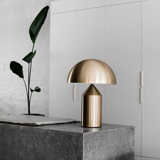 Metal Architectural Accent Lamp 14 in Sculptural Shape Soft Glow Nightstand Light Bedroom Side Table Decor Modern Minimal Home Office
