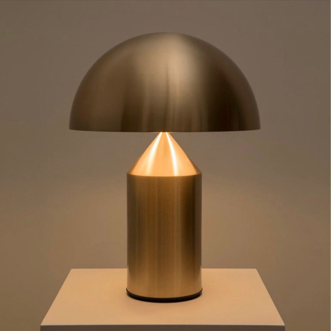 Metal Architectural Accent Lamp 14 in Sculptural Shape Soft Glow Nightstand Light Bedroom Side Table Decor Modern Minimal Home Office