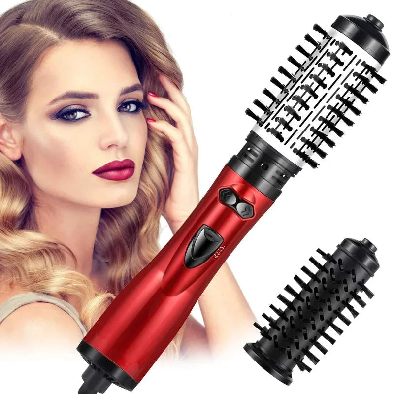 Volumizing Hot Air Brush with Rotating Barrel for Curls & Waves | Ionic Ceramic Styling Wand | Dual Voltage 1000W Hair Dryer Brush