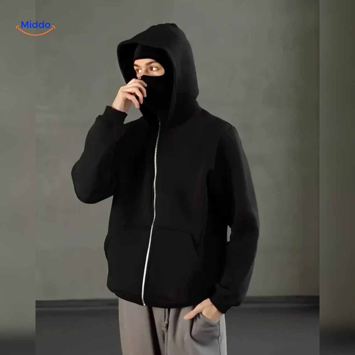 Cotton Double-Hood Pullover Sweatshirt – Unisex Fall & Winter Layering Essential for Men & Women