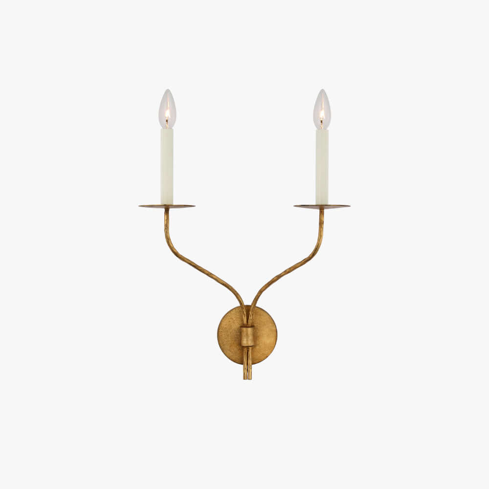 Sculptural Candelabra Sconce 29-Inch Brass or Black Metal E14 Socket Accent Fixture for Bedroom Hallway Entryway Ambient Glow Home Décor | Thomler