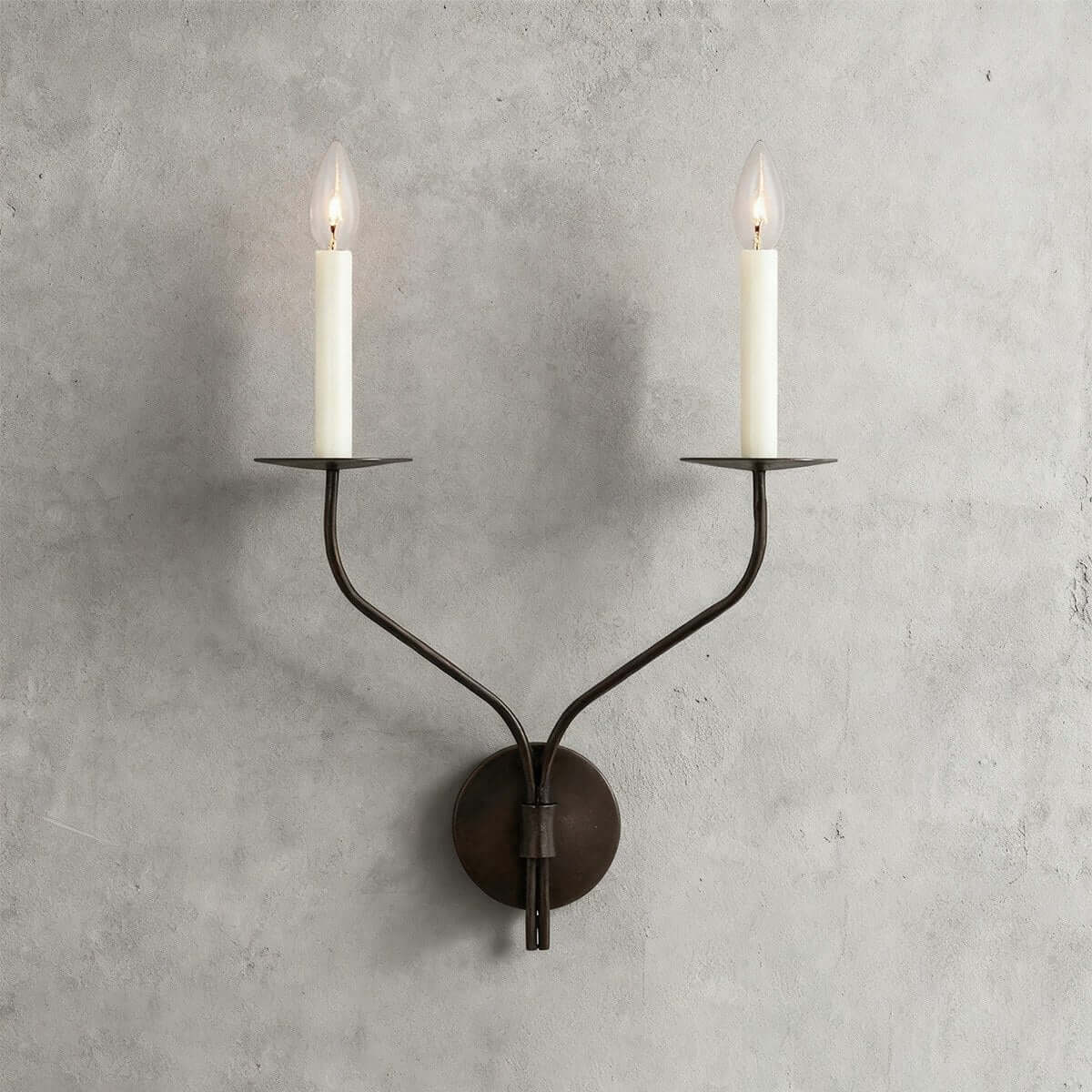 Sculptural Candelabra Sconce 29-Inch Brass or Black Metal E14 Socket Accent Fixture for Bedroom Hallway Entryway Ambient Glow Home Décor | Thomler