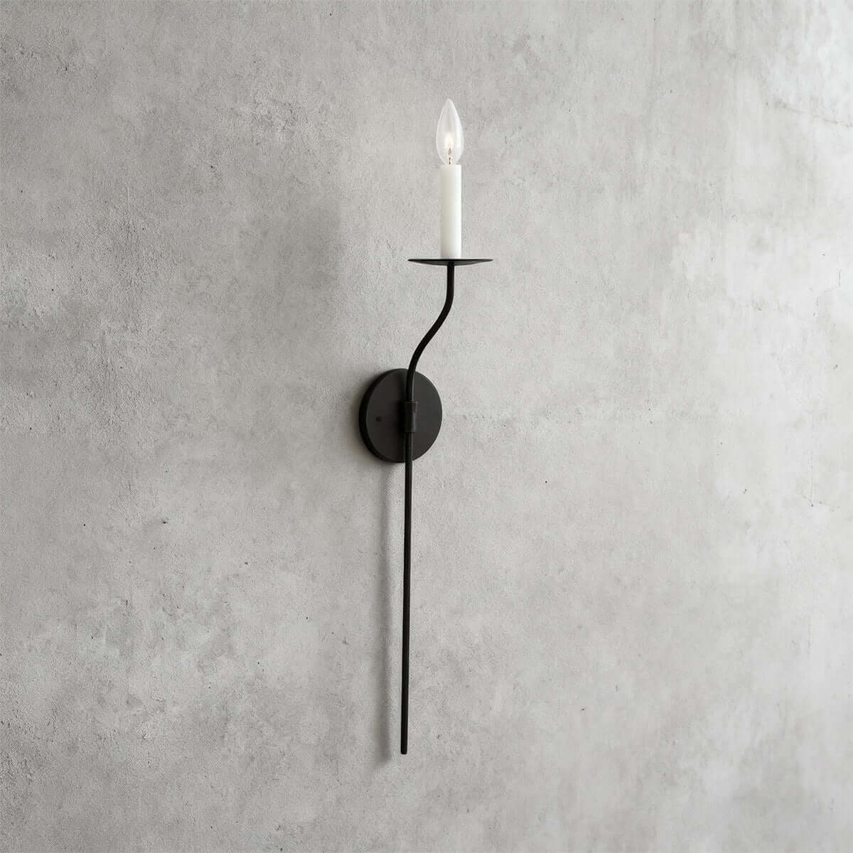 Sculptural Candelabra Sconce 29-Inch Brass or Black Metal E14 Socket Accent Fixture for Bedroom Hallway Entryway Ambient Glow Home Décor | Thomler