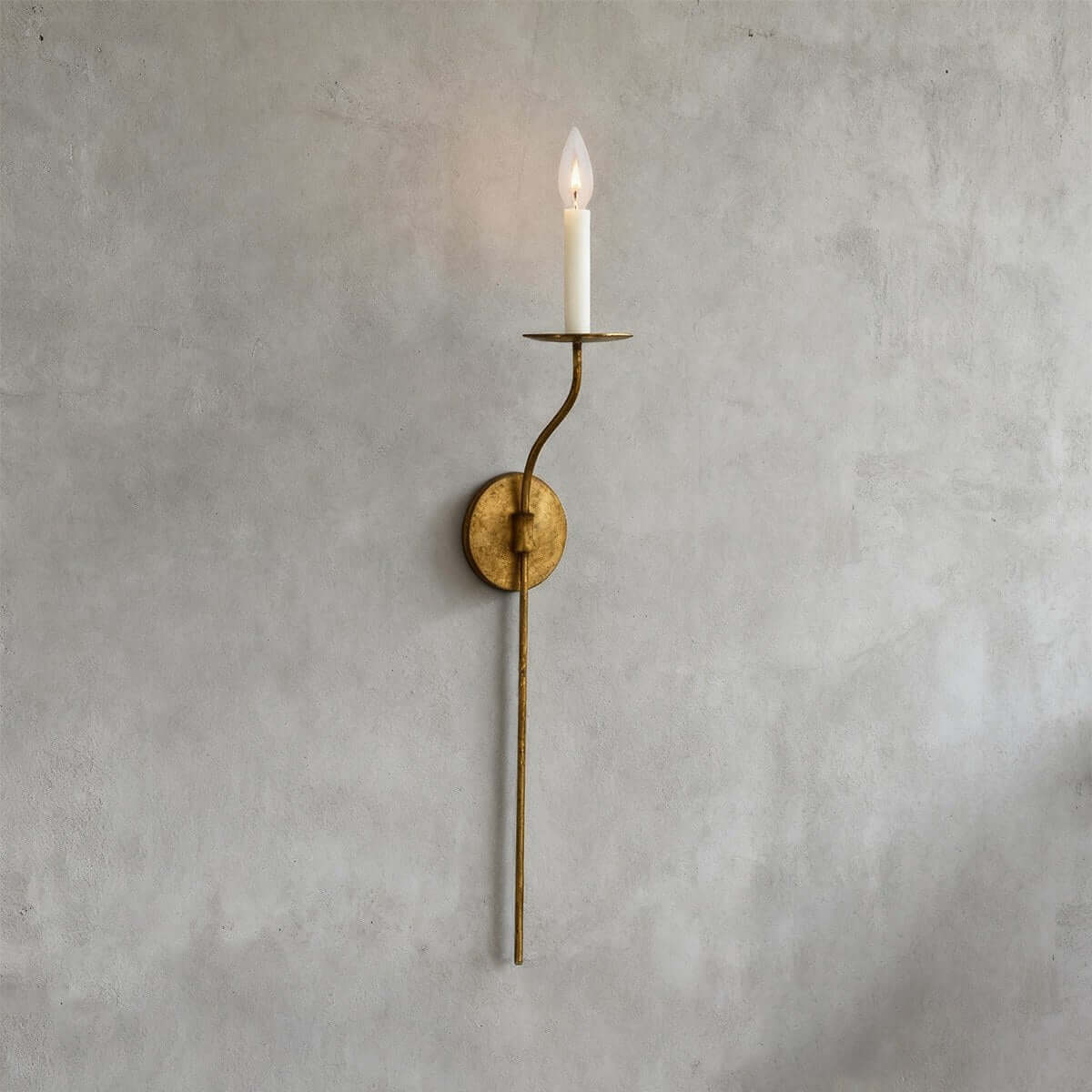 Sculptural Candelabra Sconce 29-Inch Brass or Black Metal E14 Socket Accent Fixture for Bedroom Hallway Entryway Ambient Glow Home Décor | Thomler