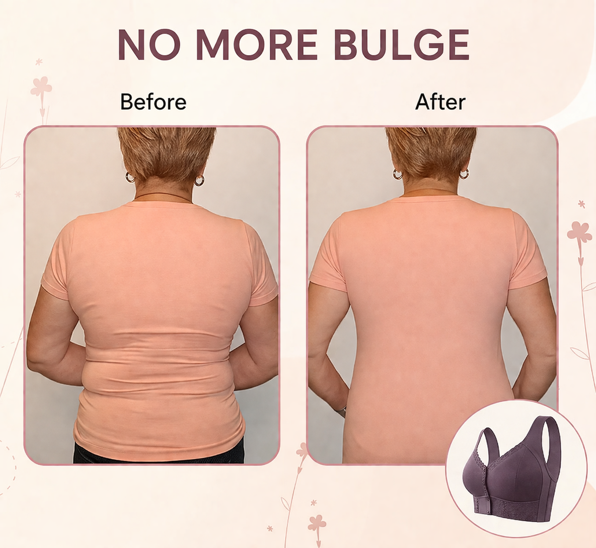 Katoenen beha met voorsluiting zonder beugel voor dames | Bralette voor dagelijks comfort met gemakkelijke haaksluiting aan de voorzijde | Zachte, ademende beha met volledige bedekking | P | Thomler