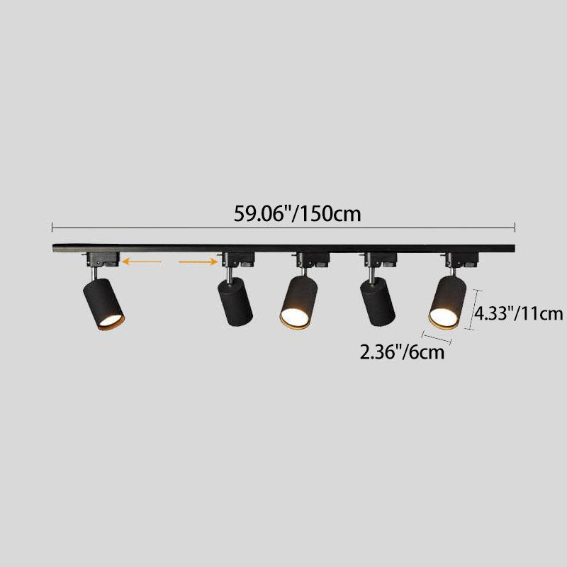 Adjustable LED Track Lighting 3-Head Directional Ceiling Spotlight Metal Rail Fixture for Kitchen Living Room Bedroom Modern Home | Thomler
