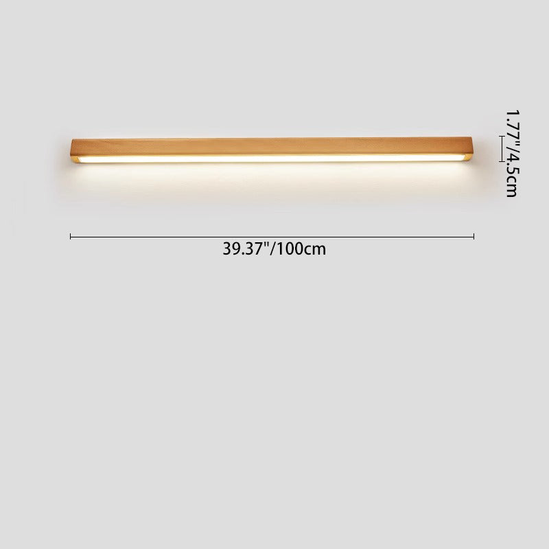 Houten LED-badkamerspiegelverlichting – Vast aangesloten lineair armatuur in diverse lengtes, opties voor warm en koel licht, slank modern design voor | Thomler