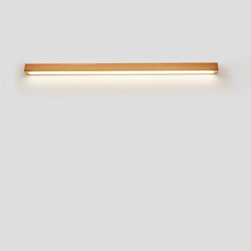 Houten LED-badkamerspiegelverlichting – Vast aangesloten lineair armatuur in diverse lengtes, opties voor warm en koel licht, slank modern design voor | Thomler