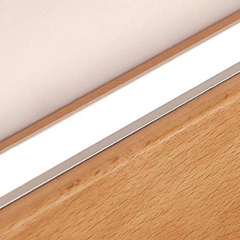Houten LED-badkamerspiegelverlichting – Vast aangesloten lineair armatuur in diverse lengtes, opties voor warm en koel licht, slank modern design voor | Thomler