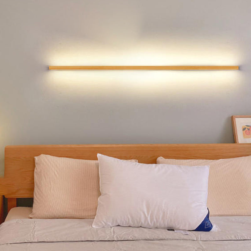 Houten LED-badkamerspiegelverlichting – Vast aangesloten lineair armatuur in diverse lengtes, opties voor warm en koel licht, slank modern design voor | Thomler