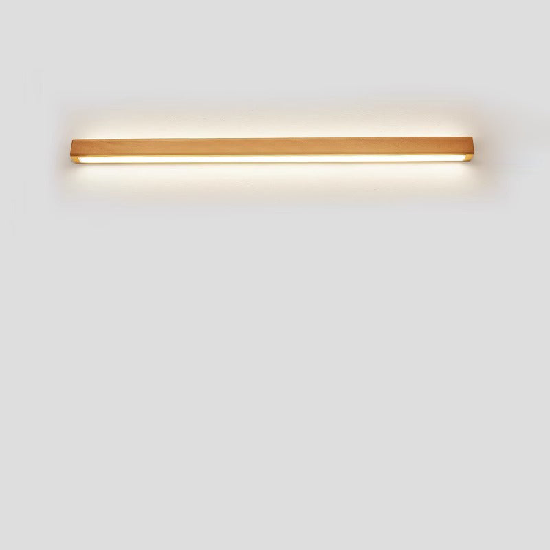 Houten LED-badkamerspiegelverlichting – Vast aangesloten lineair armatuur in diverse lengtes, opties voor warm en koel licht, slank modern design voor | Thomler