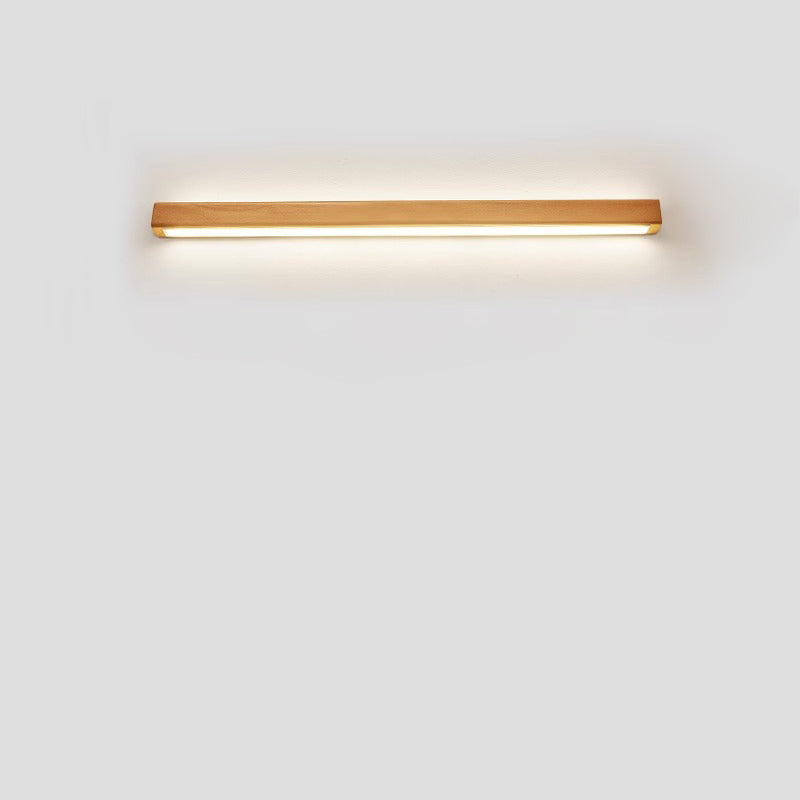 Houten LED-badkamerspiegelverlichting – Vast aangesloten lineair armatuur in diverse lengtes, opties voor warm en koel licht, slank modern design voor | Thomler