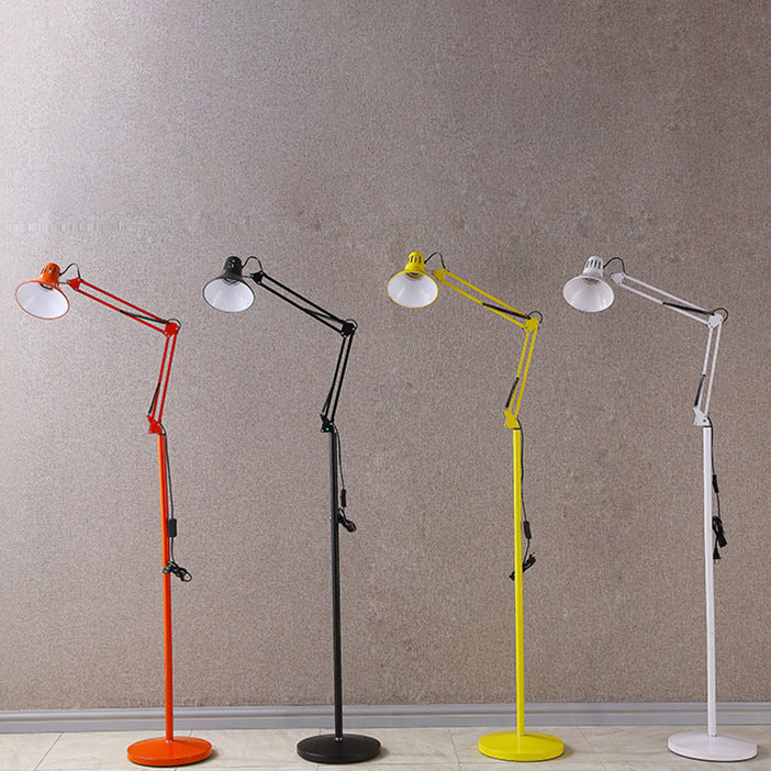 Adjustable Iron Standing Lamp 43 in Tall Black White Red Yellow E26 Base for Bedroom Living Room Office Reading Light Modern Minimalist Nord | Thomler