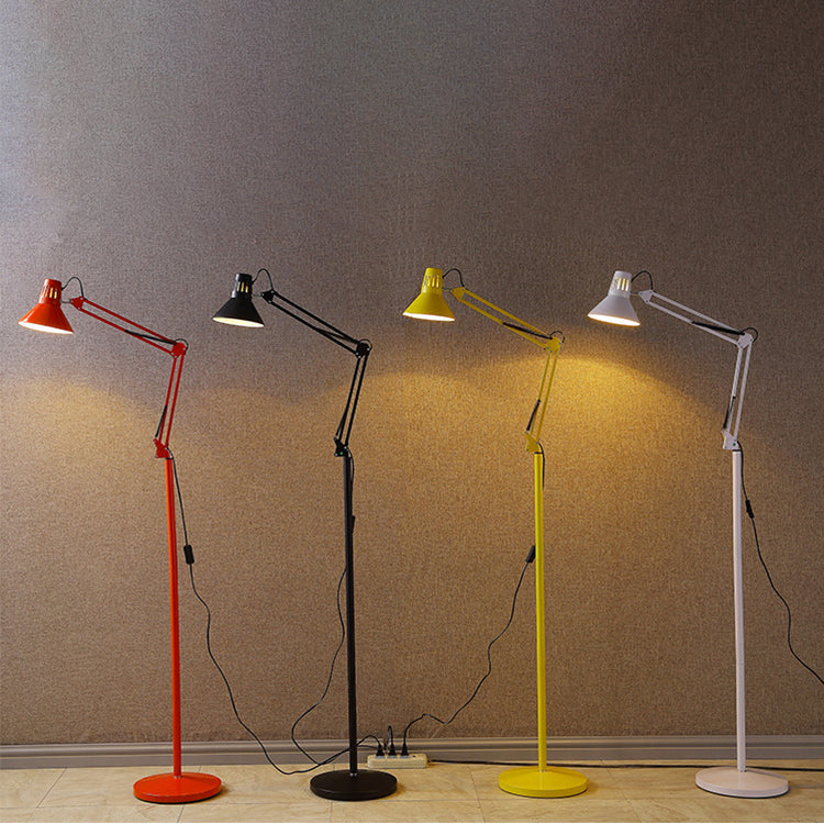 Adjustable Iron Standing Lamp 43 in Tall Black White Red Yellow E26 Base for Bedroom Living Room Office Reading Light Modern Minimalist Nord | Thomler