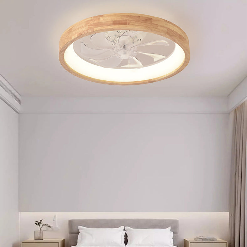Wood Ceiling Fan with Light 20 Inch LED Fixture for Bedroom Living Room Quiet Modern Japanese Style Home Ventilation Lighting | Thomler