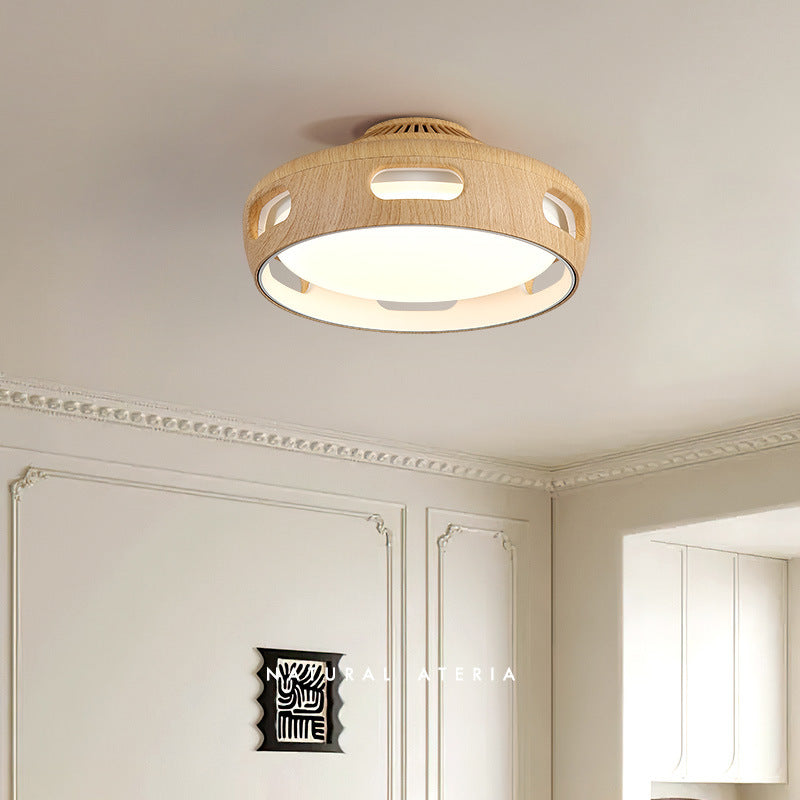 Dimmable LED Flush Mount Fan Light with Remote Control 15 Inch White Acrylic Fixture for Bedroom Living Room Hallway Quiet Air Circulation L | Thomler