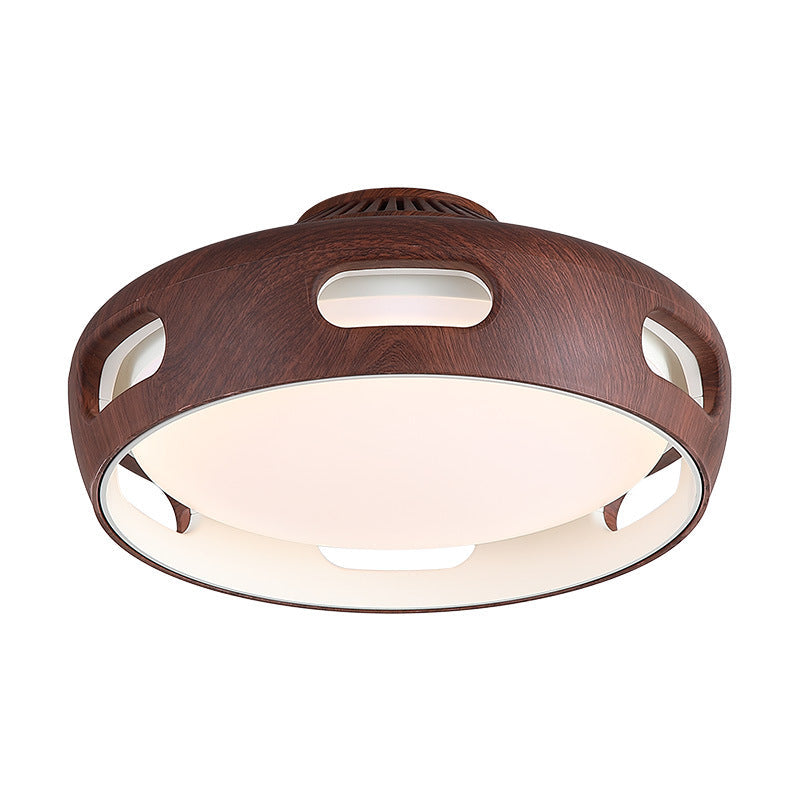 Dimmable LED Flush Mount Fan Light with Remote Control 15 Inch White Acrylic Fixture for Bedroom Living Room Hallway Quiet Air Circulation L | Thomler