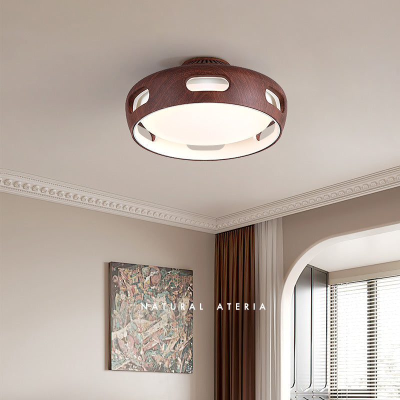 Dimmable LED Flush Mount Fan Light with Remote Control 15 Inch White Acrylic Fixture for Bedroom Living Room Hallway Quiet Air Circulation L | Thomler