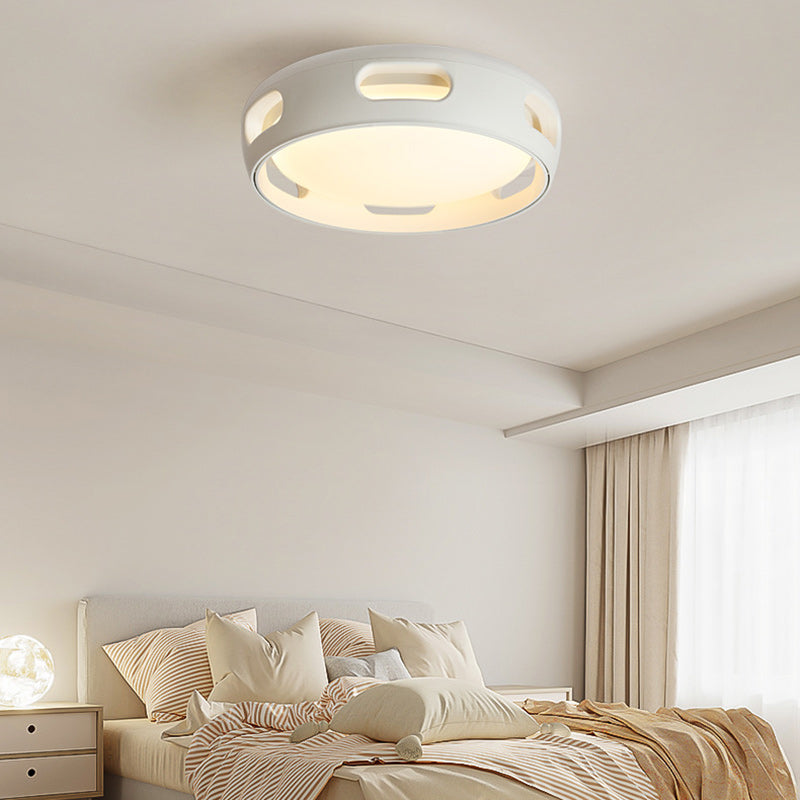 Dimmable LED Flush Mount Fan Light with Remote Control 15 Inch White Acrylic Fixture for Bedroom Living Room Hallway Quiet Air Circulation L | Thomler