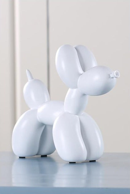 Glänzende Harz-Welpenfigur 20 cm hoch, zeitgenössisches Regal-Dekoobjekt, Kinderzimmer-Dekoration, verspieltes Tisch-Ornament, modernes Wohndesign | Thomler