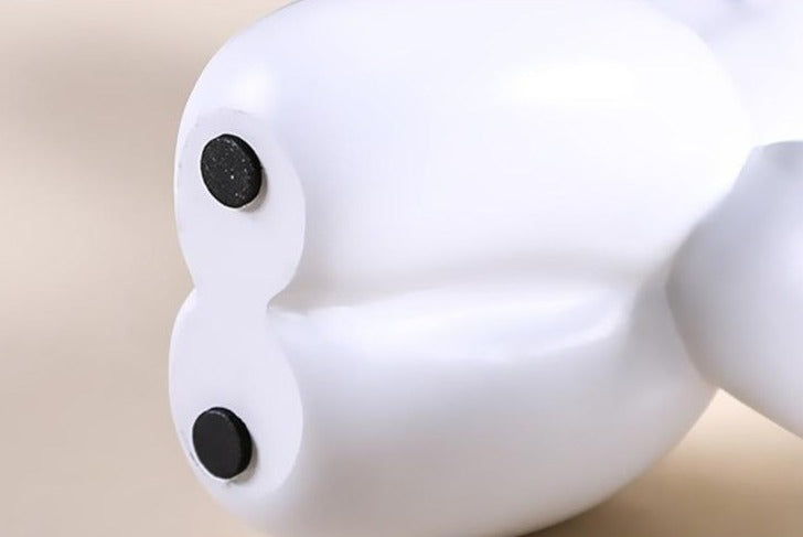 Glänzende Harz-Welpenfigur 20 cm hoch, zeitgenössisches Regal-Dekoobjekt, Kinderzimmer-Dekoration, verspieltes Tisch-Ornament, modernes Wohndesign | Thomler