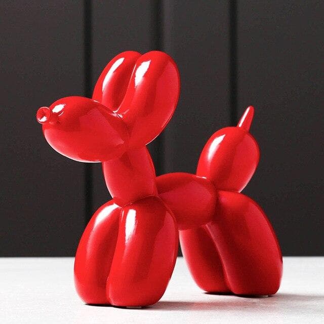 Glänzende Harz-Welpenfigur 20 cm hoch, zeitgenössisches Regal-Dekoobjekt, Kinderzimmer-Dekoration, verspieltes Tisch-Ornament, modernes Wohndesign | Thomler