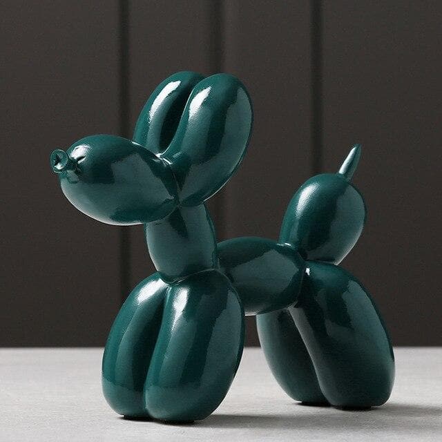 Glänzende Harz-Welpenfigur 20 cm hoch, zeitgenössisches Regal-Dekoobjekt, Kinderzimmer-Dekoration, verspieltes Tisch-Ornament, modernes Wohndesign | Thomler