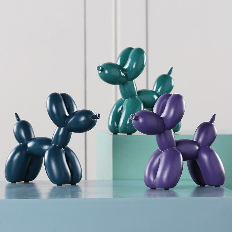 Glänzende Harz-Welpenfigur 20 cm hoch, zeitgenössisches Regal-Dekoobjekt, Kinderzimmer-Dekoration, verspieltes Tisch-Ornament, modernes Wohndesign | Thomler