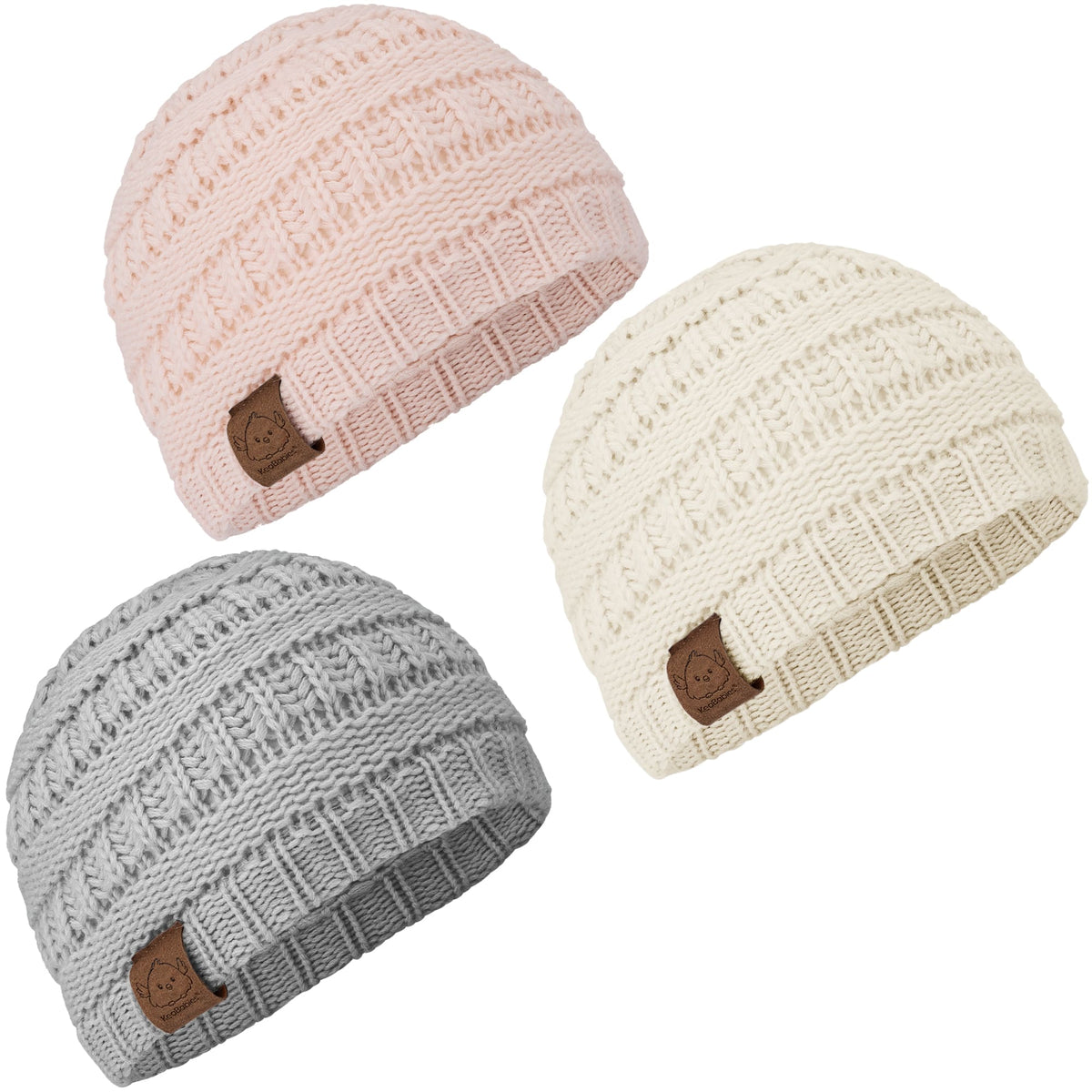 3-Pack Stretchy Baby Beanies