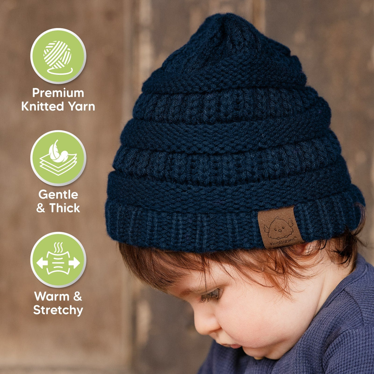 3-Pack Stretchy Baby Beanies