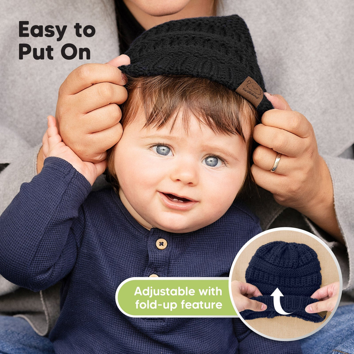 3-Pack Stretchy Baby Beanies