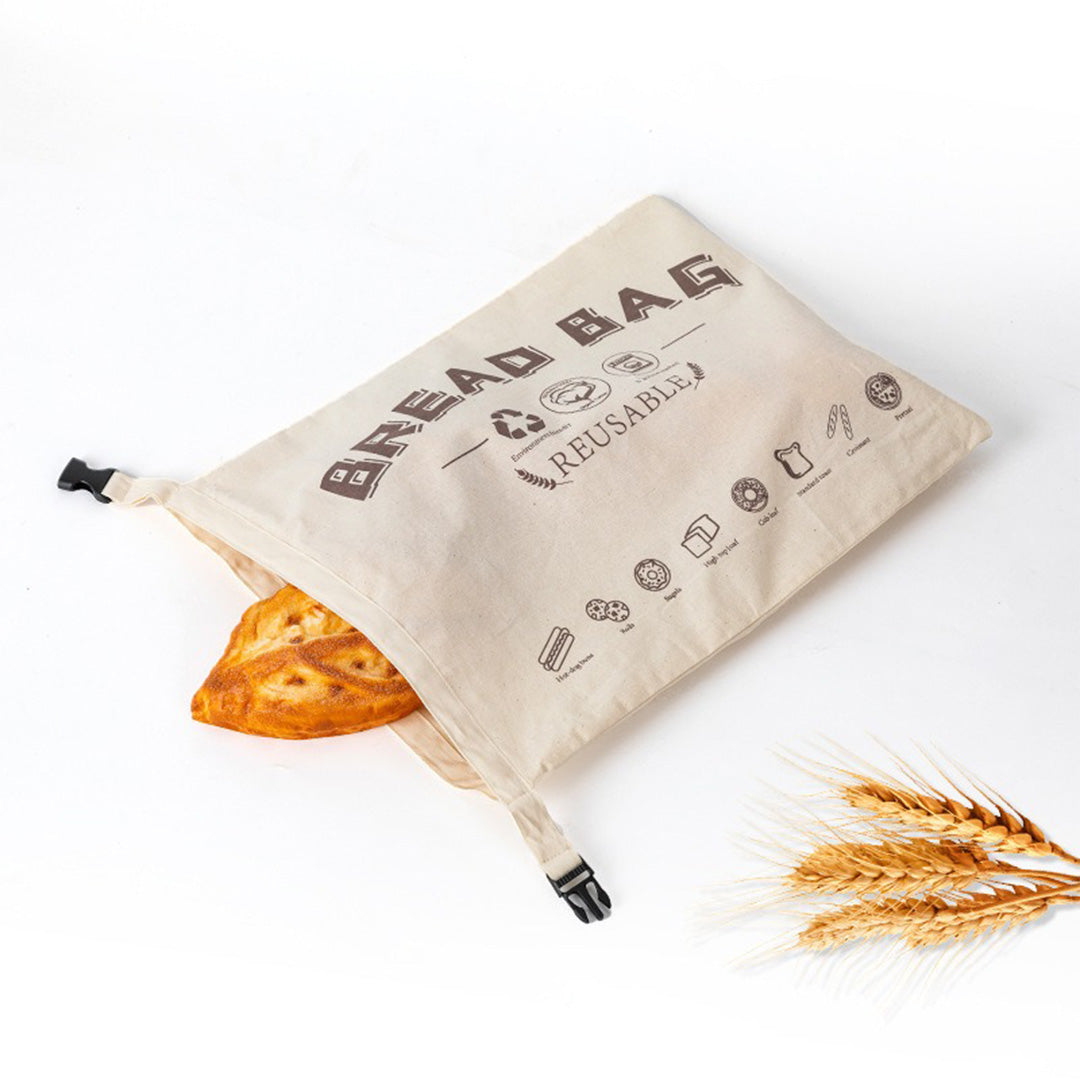 Organic Cotton Bread Bag with Pure Beeswax Lining | Reusable Bread Storage Pouch for Homemade Sourdough and Artisan Loaves | Kitchen Fresh-K | Thomler