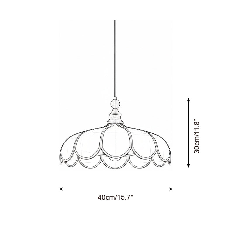 Woven Fiber Dome Ceiling Fixture with Wood Trim – 16 to 24 Inch Sizes – Adjustable Drop Suspension for Kitchens, Breakfast Nooks & Dining Ar | Thomler