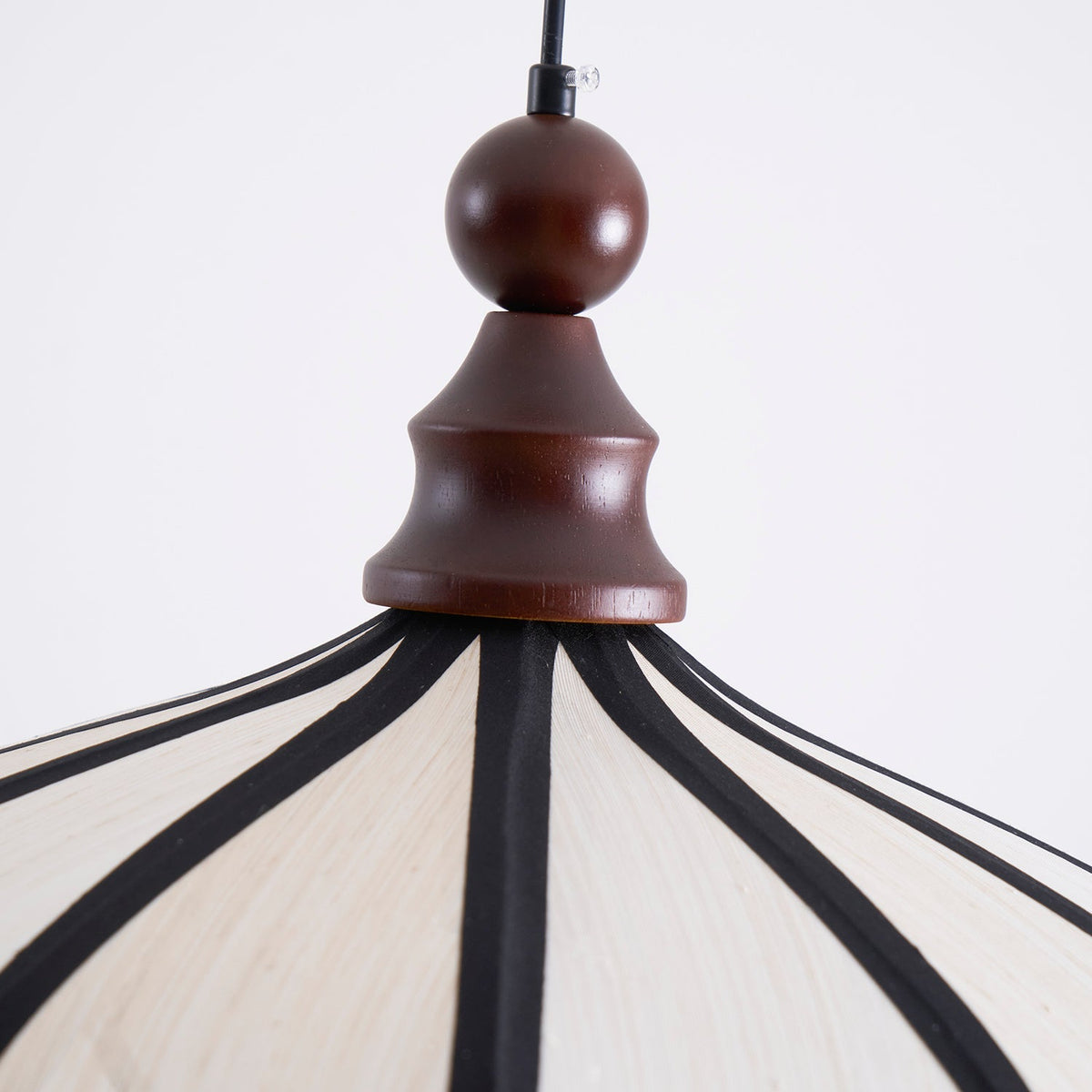 Woven Fiber Dome Ceiling Fixture with Wood Trim – 16 to 24 Inch Sizes – Adjustable Drop Suspension for Kitchens, Breakfast Nooks & Dining Ar | Thomler