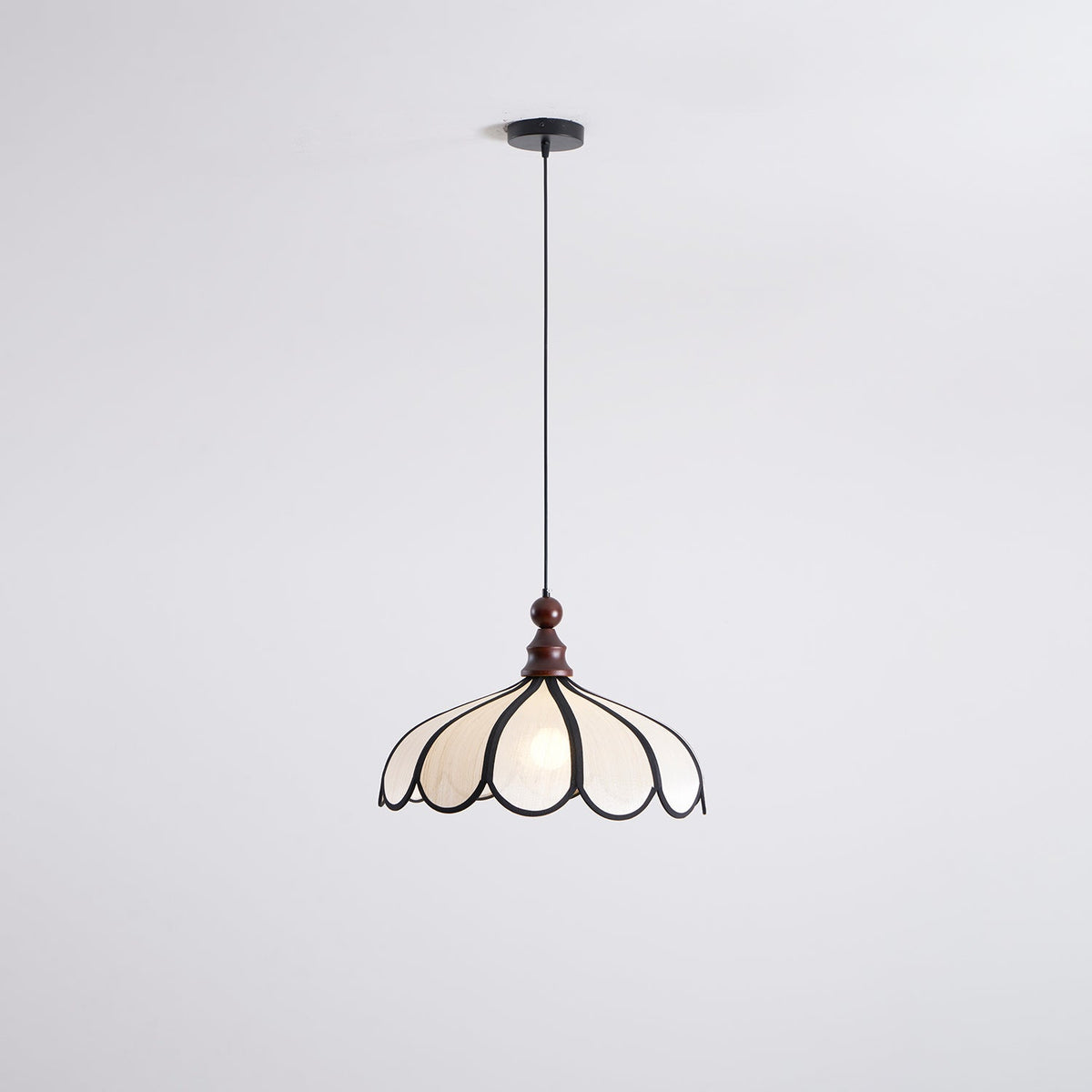 Woven Fiber Dome Ceiling Fixture with Wood Trim – 16 to 24 Inch Sizes – Adjustable Drop Suspension for Kitchens, Breakfast Nooks & Dining Ar | Thomler