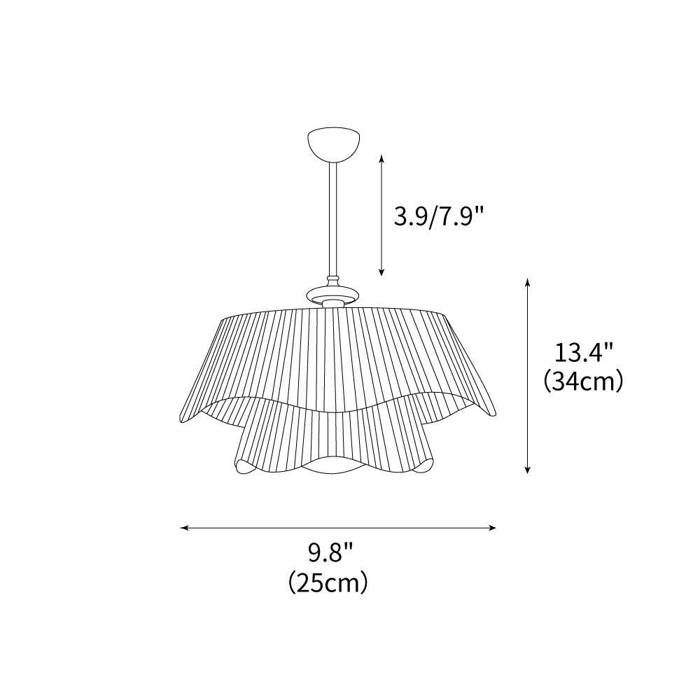 Layered Fabric Drum Pendant Light 10 in Dining Room Farmhouse Style Ceiling Fixture Bedroom Kitchen Island Wood Accent Hanging Lamp E26 Sock | Thomler