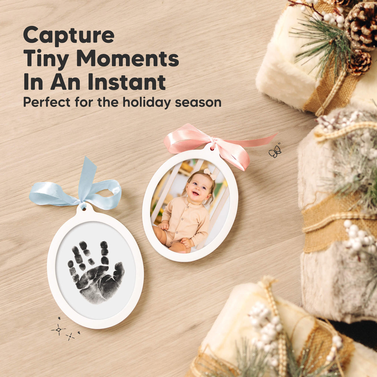 Inktloze Baby-afdruk en Foto-ornamenten