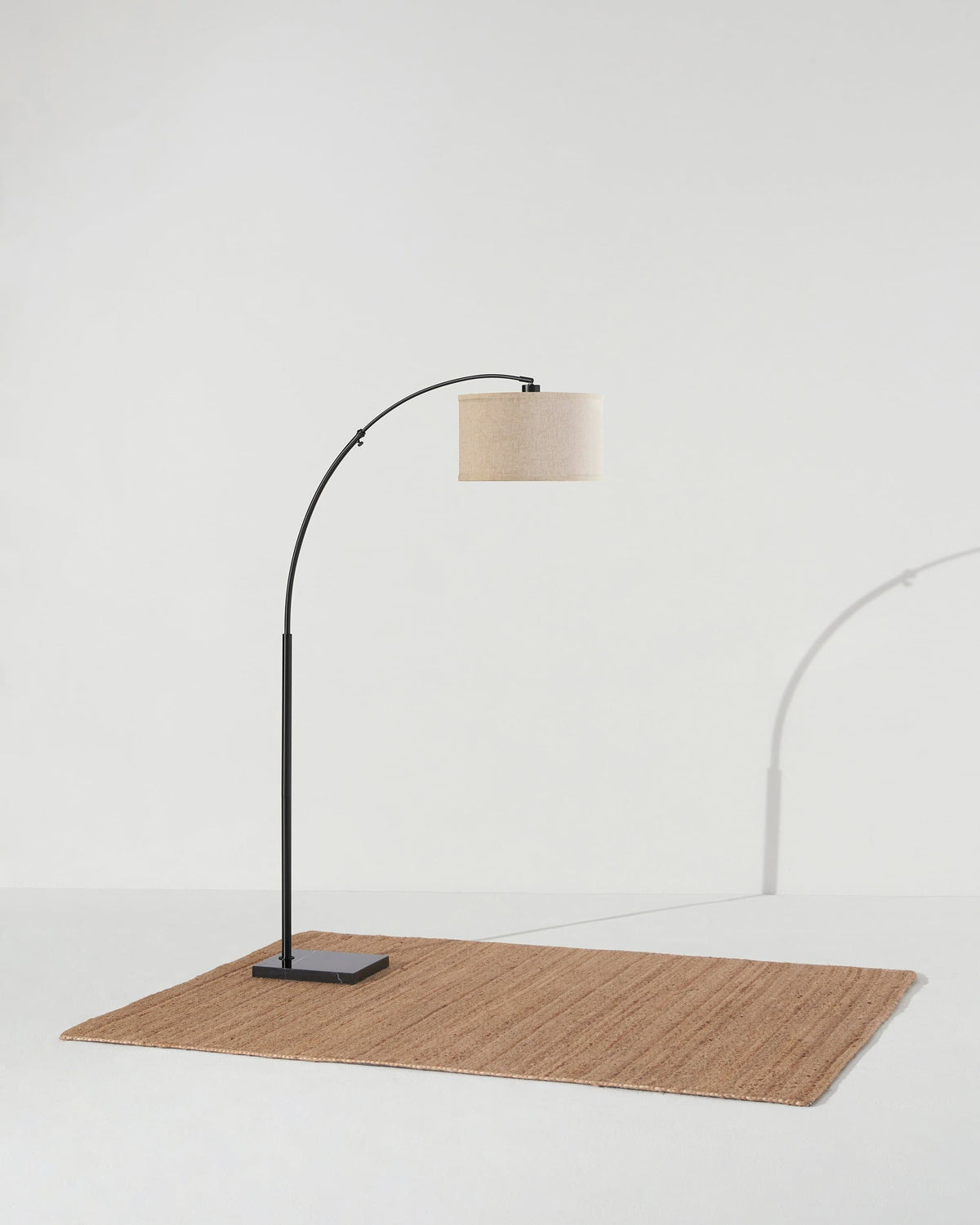 Arched Metal Reading Lamp with Marble Base 76 in Height for Living Room & Bedroom | Thomler