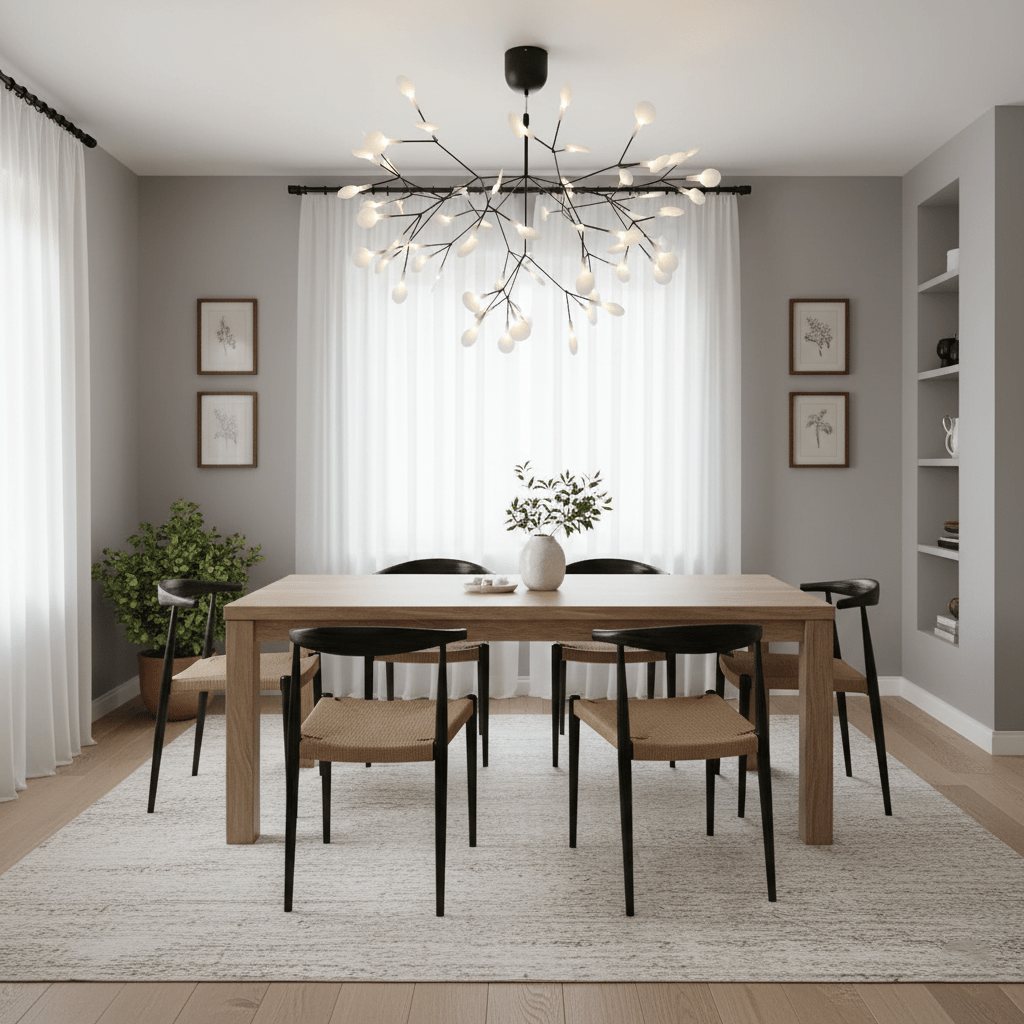 Vertakkende led-kroonluchter met acryl bloemblaadjes, zwarte afwerking, 20W geïntegreerde verlichting, dimbaar, optionele afstandsbediening, modern statement-armatuur, voor binnenshuis/woonkamer