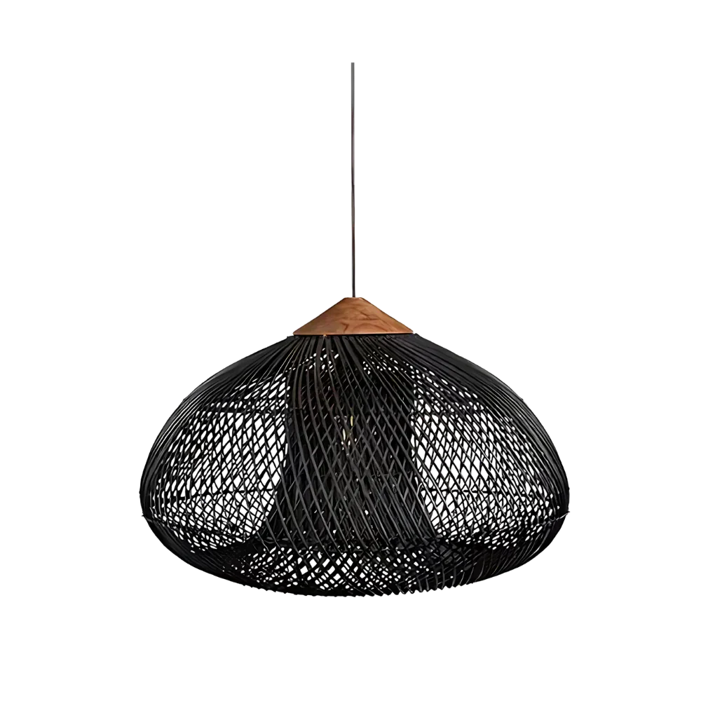 Gevlochten rotan plafondlamp E26 natuurlijke boho hanglamp voor eetkamer, keukeneiland, slaapkamer, sfeerverlichting, handgemaakt organisch textuur | Thomler