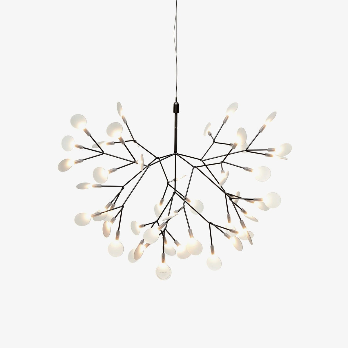 Vertakkende led-kroonluchter met acryl bloemblaadjes, zwarte afwerking, 20W geïntegreerde verlichting, dimbaar, optionele afstandsbediening, modern statement-armatuur, voor binnenshuis/woonkamer